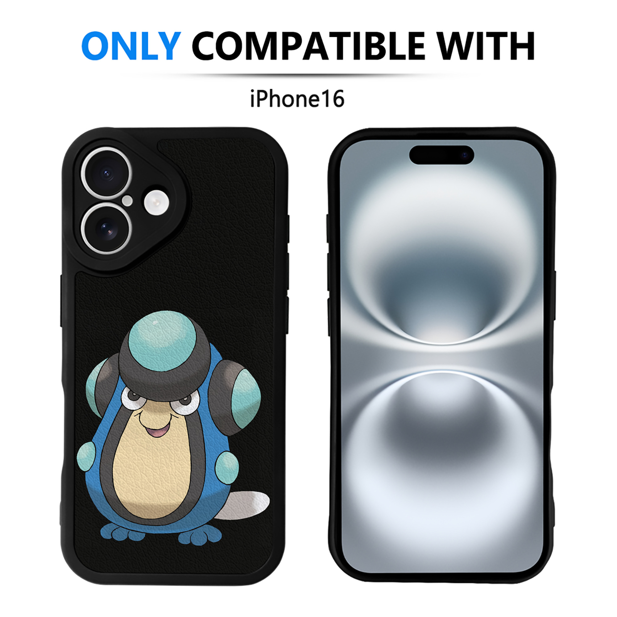 （画像用） ポケットモンスター Pokémon 【iPhone 16シリーズ対応】シリコンスマホケース（レザー調） 材質：シリコン